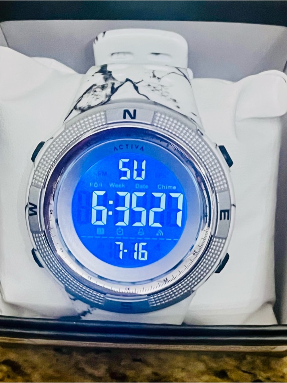 NIB Activa Summit X Invicta Men's Digital Watch - 50mm, Camouflage, White